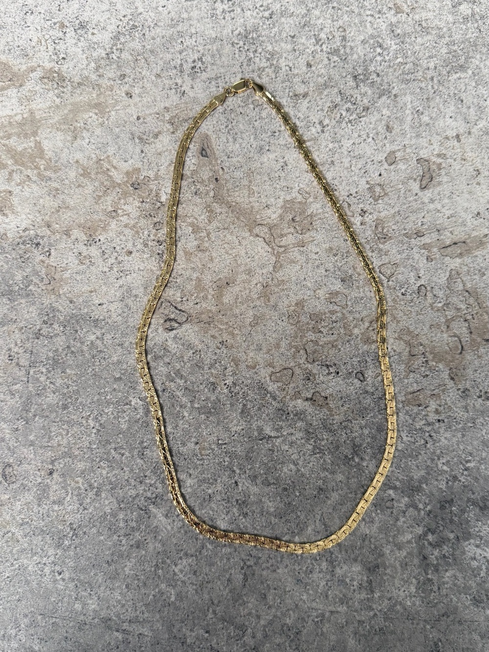 Gold Tone Box Chain Necklace